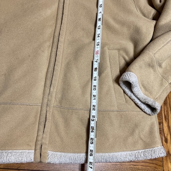 North Crest Classic Womens L 10-12 Lt Beige Zip Front Fleece Jacket. - Picture 7 of 11